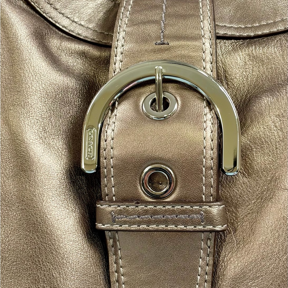 Coach Soho Metallic Gold Leather Shoulder Bag - Picture 2 of 15